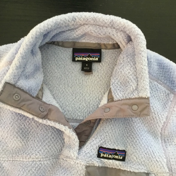 Womens Patagonia Snap-T Light Blue Pullover Polartec Fleece Sweater Size Small. - Picture 2 of 5